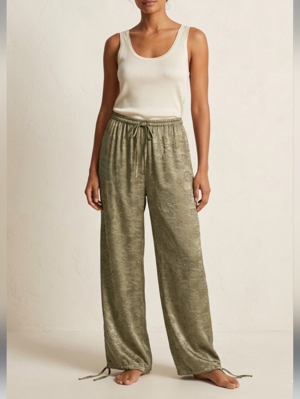 ZARA Jacquard ZW Collection Tied Pants
